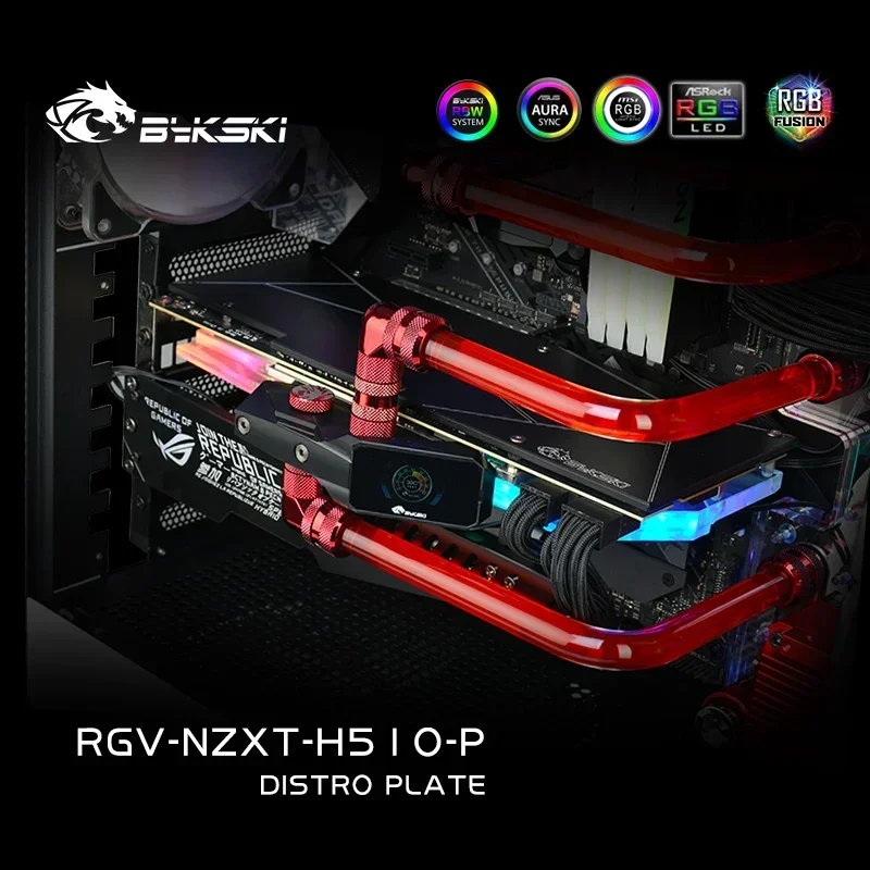 Bykski RGV-NZXT-H510-P,Distro Plate For NZXT H510 Flow Case,Waterway Board Reservoir Water Cooling Kit For Computer CPU GPU