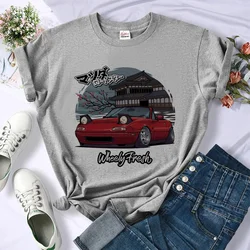 Miata t-shirts women funny harajuku Japanese top female funny 2000s clothing