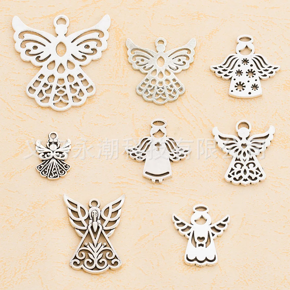 

diy alloy jewelry accessories, angel wing hollowed-out fashion clothing accessories, handcrafted accessories