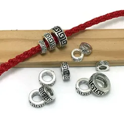 50PCS/lot 6/8/10mm Diameter Size Metal Alloy Spacer Beads Hole Flat Nepal Buddha For Jewelry Making