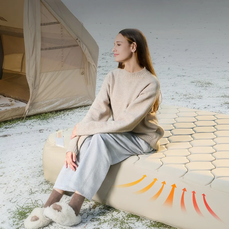 

Tent outdoor mattress deep sleep brushed automatic inflatable double household elastic silk triple bed