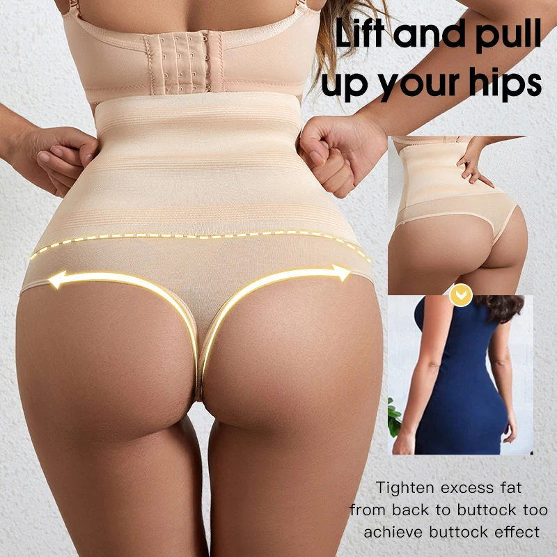 Meet\'r Women High Waist Shaping Panties Breathable Body Shaper Slimming Tummy Underwear Butt Lifter Seamless Plus Size Shaperwea