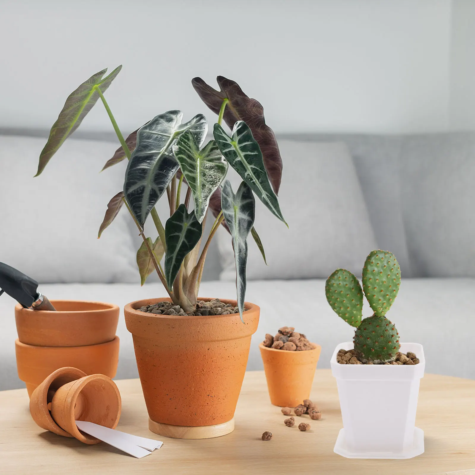 

10Sets Garden Supply Plastic Plant Pots Sturdy Nursery Flower Succulent Planting Containers with Drainage