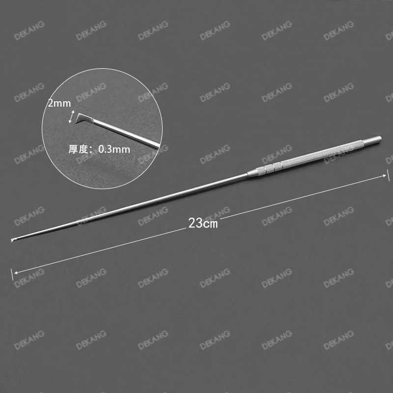 Faca afiada do gancho do ângulo do aço inoxidável, Micro-D, instrumento do tecido