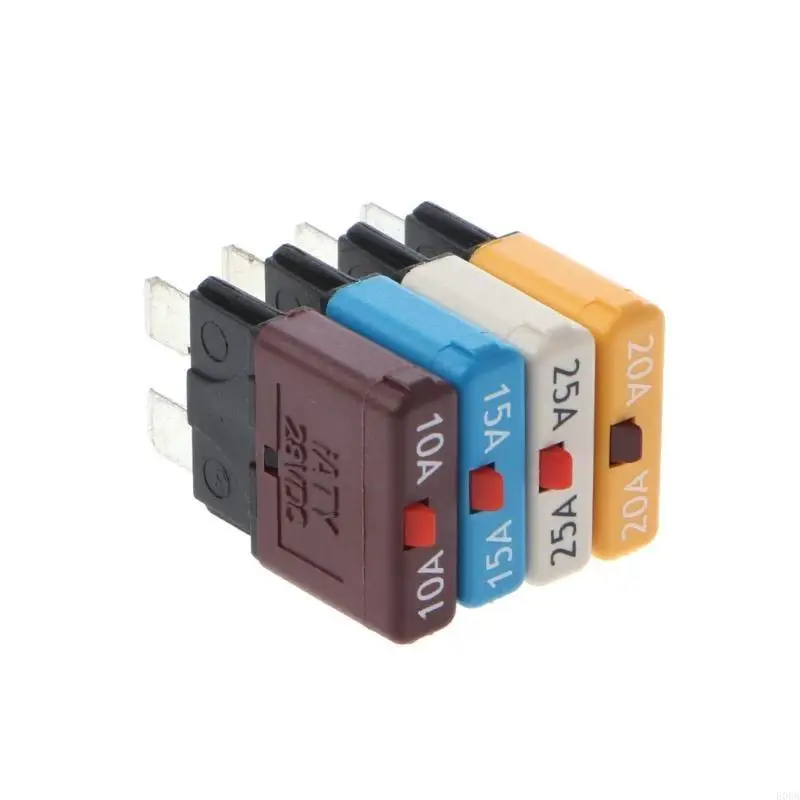5-30A Circuit Breaker Blade Fuse 28V Resettable Manual Reset Fuse Adapter for Car Truck Boat Marine Car Insert Protector