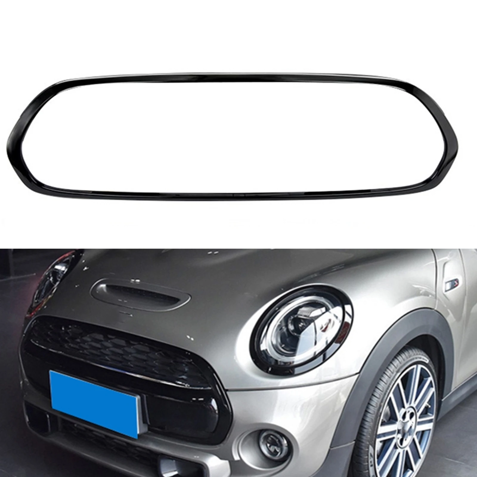 

Car Front Grille Grill Cover Frame Trim Upper Bumper Hood Mesh Bezel For BMW Mini Cooper S F55 F56 F57 JCW 2014 2015+ Replacment