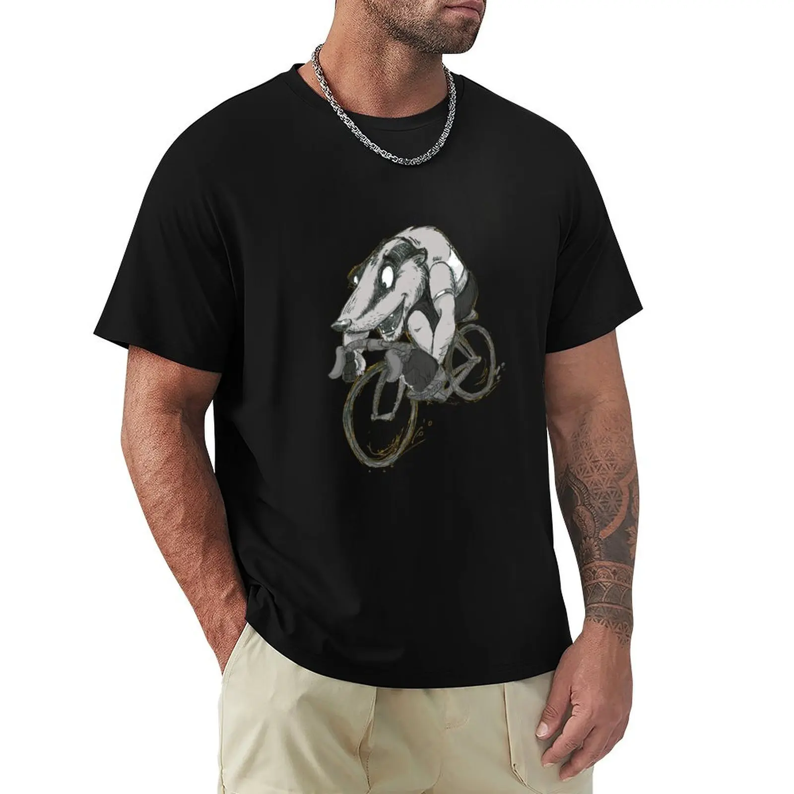Bikin' Badger T-Shirt Fashion Casual Short Sleeve Top