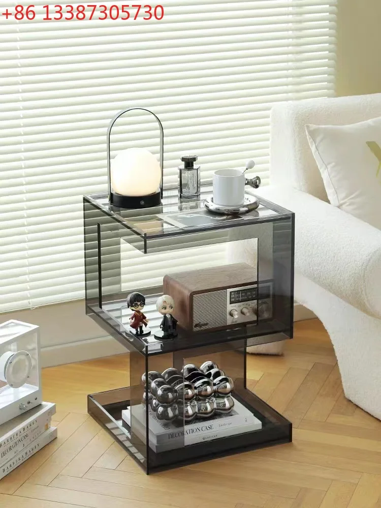 

Скандинавский креативный акриловый столик с прозрачными краями, домашний журнальный столик, простая прозрачная подставка для хранения