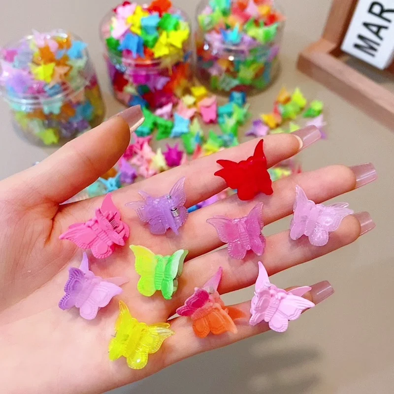 Colorful Butterfly Mini Hair Clips Claw Baby Girls Cute Candy Color Hair Jaw Clip for Children Hairpin Hair Accessories