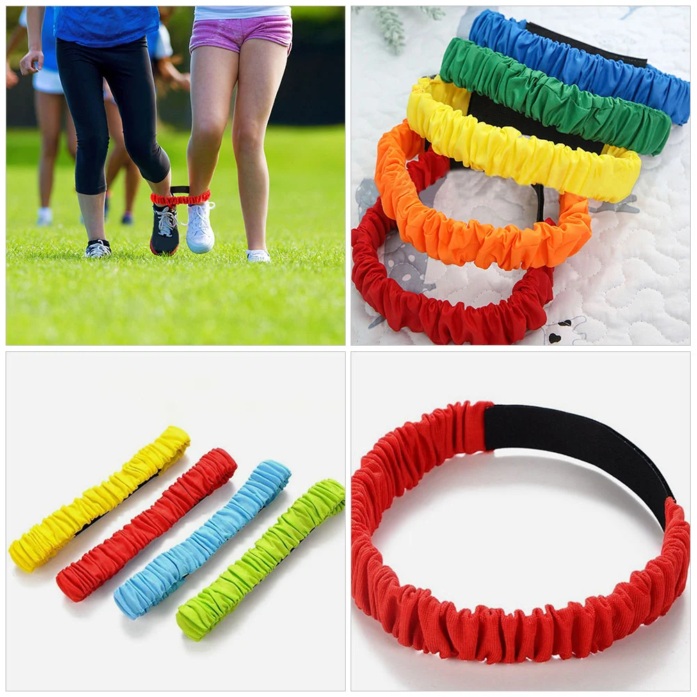 Two-person Three-legged Strap Race Game Straps Elastic Tie Ropes 3 Bands Parent-child Interaction Props Supple Interactive Toys