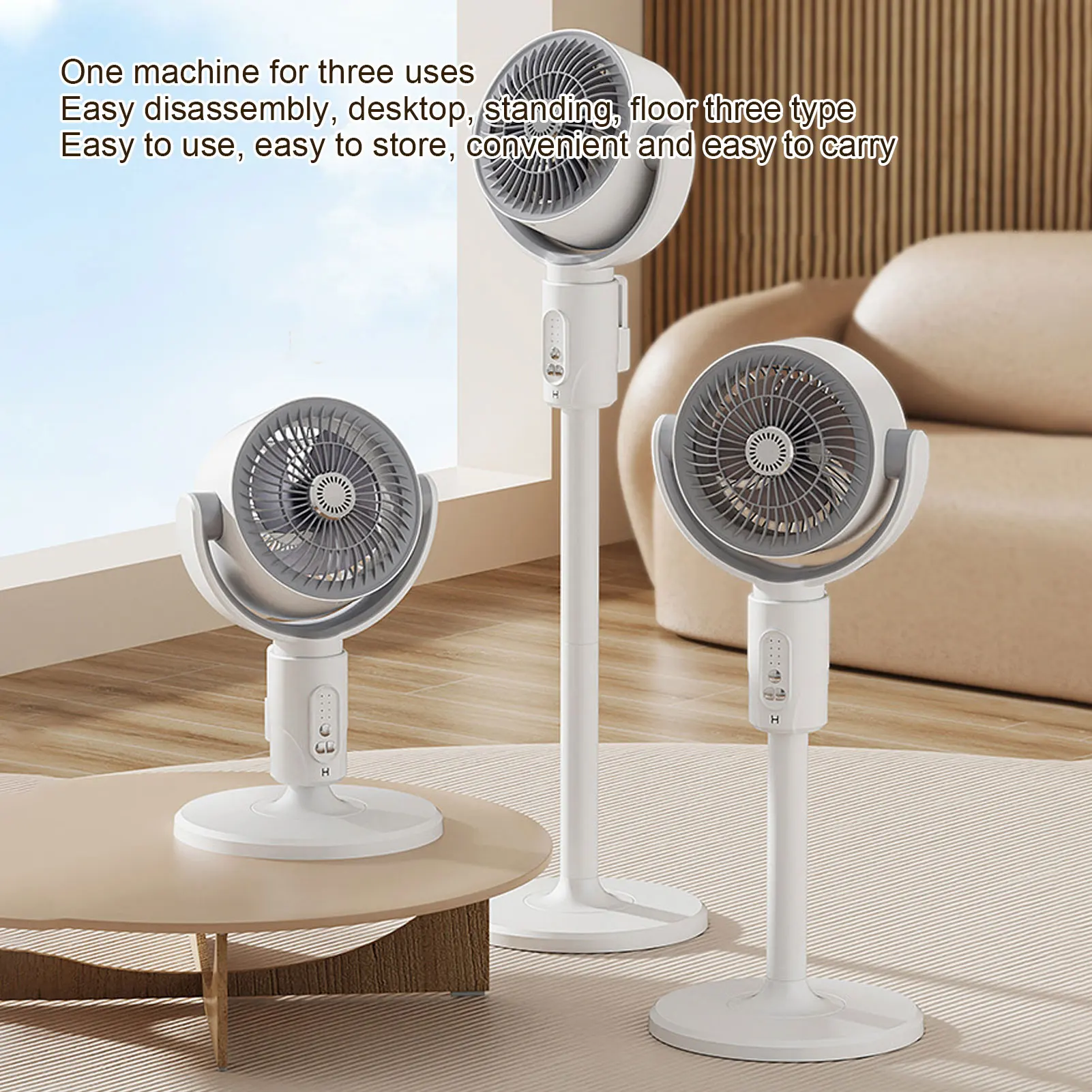 

Standing Fan Easy Cleaning Quiet Floor Desk Oscillating Fan Adjustable Height Air Circulating 4 Wind Speed for Remote Control
