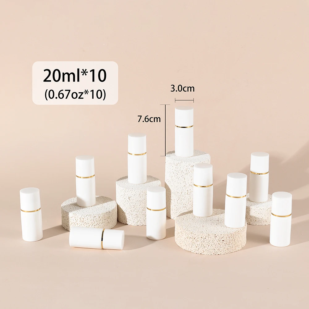 空のスポンジヘッドボトル、詰め替え可能なプラスチック、薬、スキンケア、ヘアケア、薬、旅行用、20ml、10個