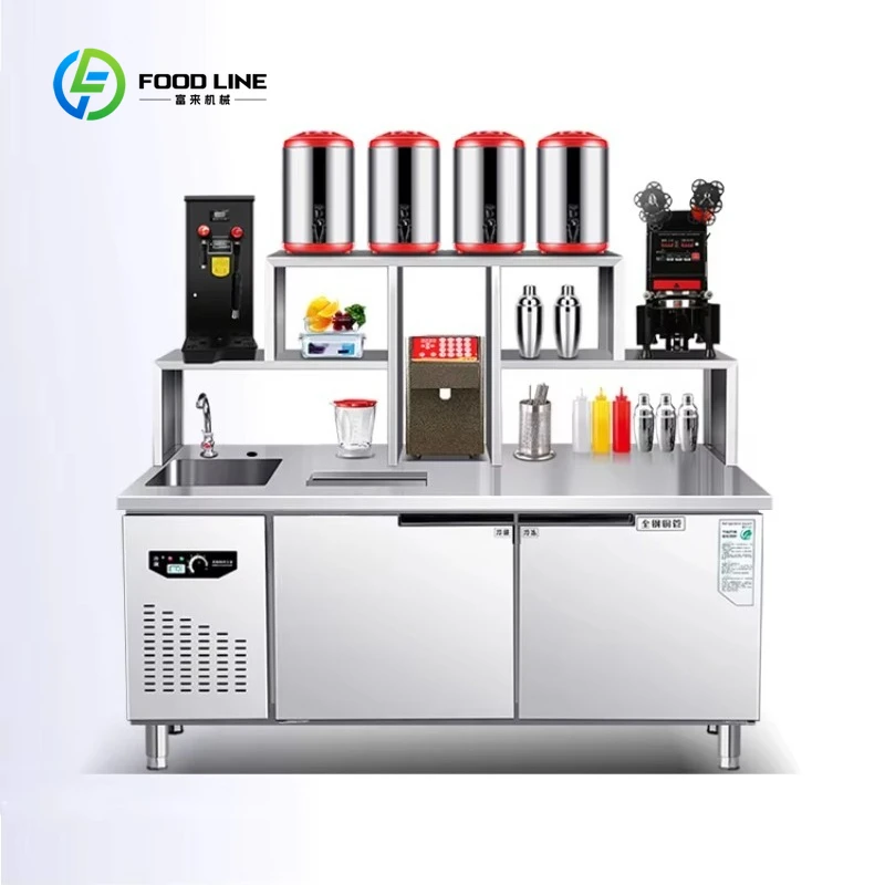 Customized Commercial Auto Bubble Tea Counter / Popping Boba Machine / Milk Tea Making Machine Provided Food Cooking Machine