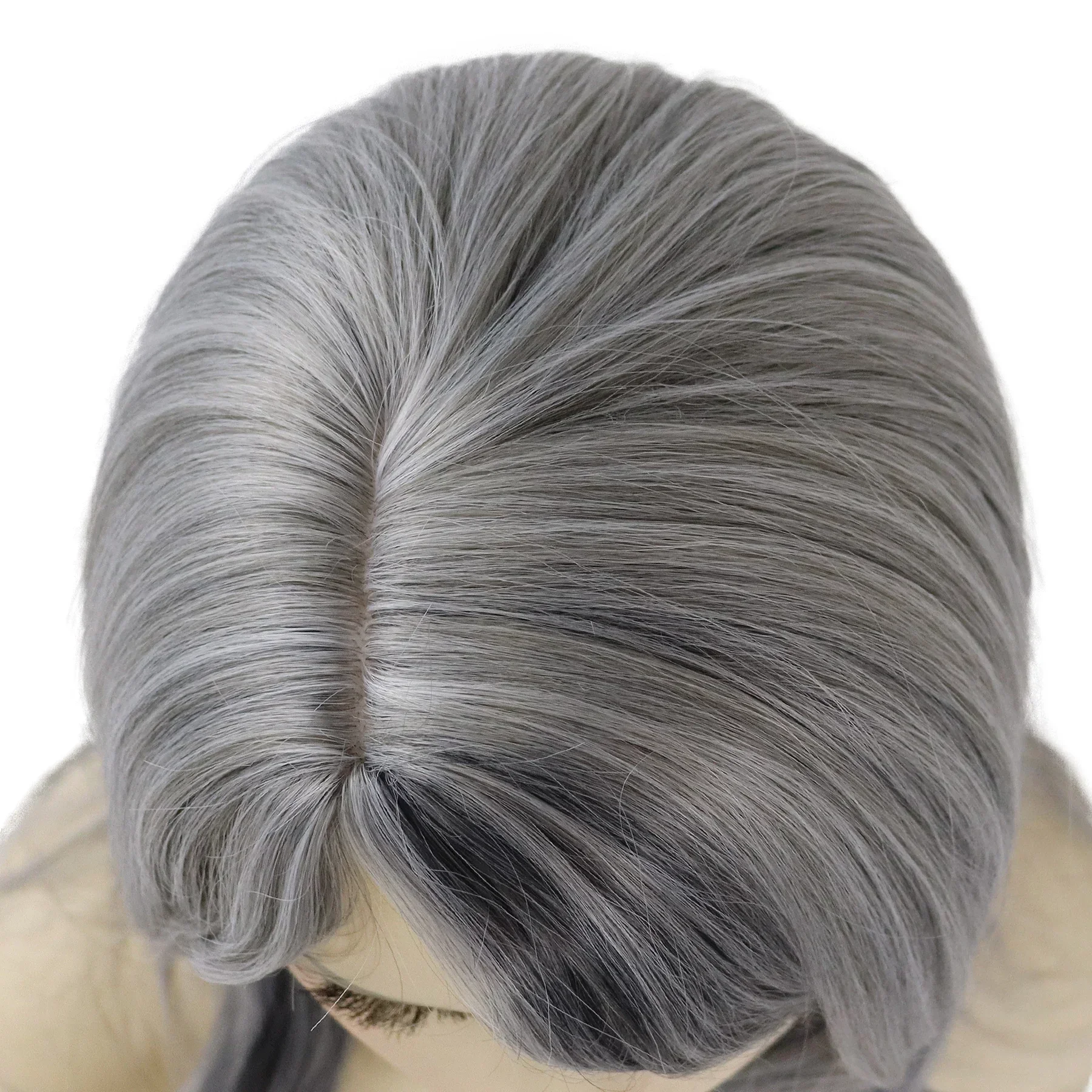 GNIMEGIL-Perruque Synthétique Bouclée Gris Mélange Blanc, Coiffure Naturelle, Costume d'Halloween, Cosplay du 100e Jour de l'École