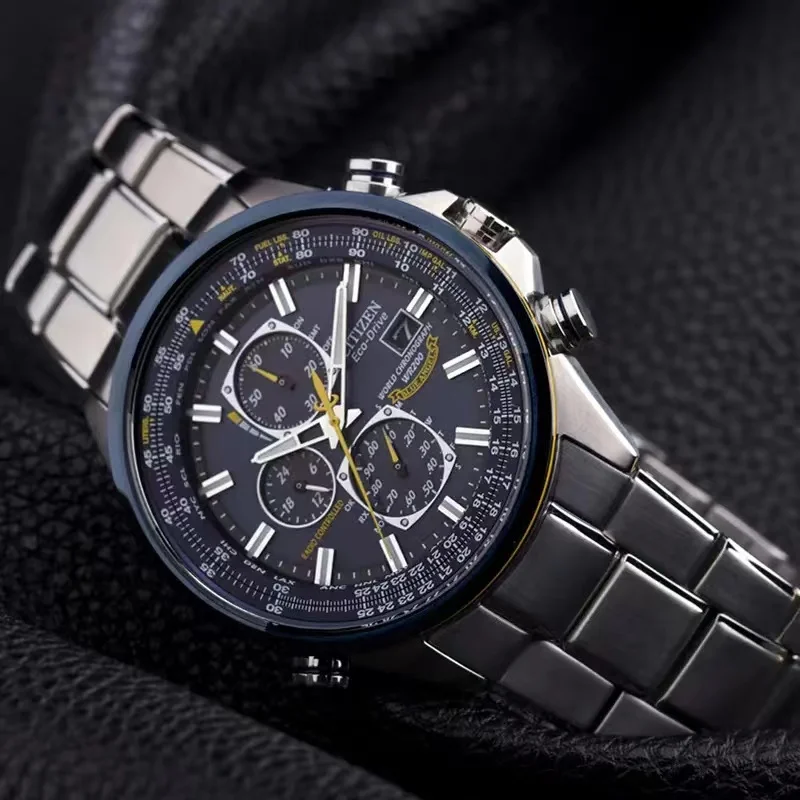 ساعة كوارتز كرونوغراف للأعمال للرجال بسوار فولاذي مستدير الأكثر مبيعًا من Three Eyes #5