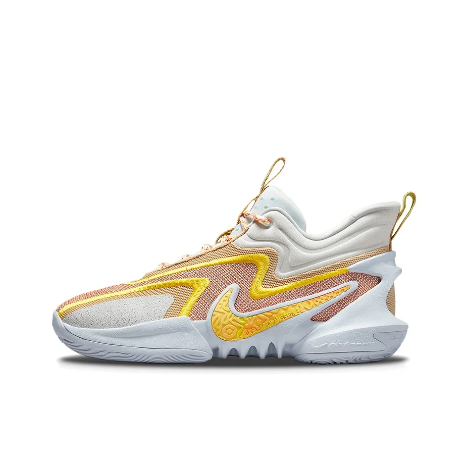 Chaussures de basket Nike Cosmic Unity 2 pour hommes, coupe basse, gris/jaune