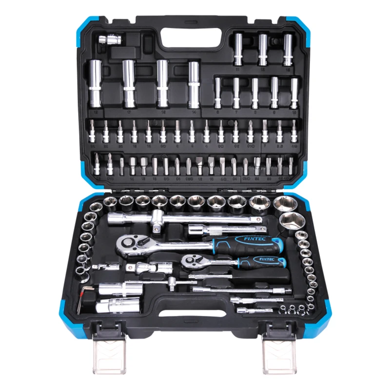 

FIXTEC 94pcs 1/4" & 1/2" Hand Tool Socket Kit Case Automotriz Herramientas De Mechanic