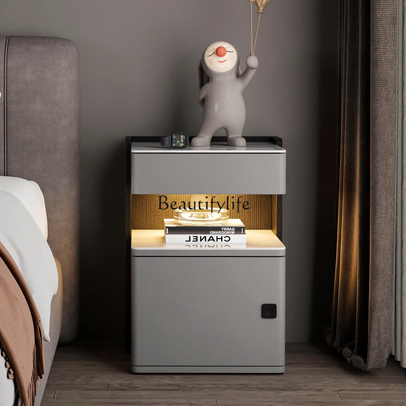 Smart bedside table fingerprint lock safe integrated household anti-theft simple ultra-narrow bedside table