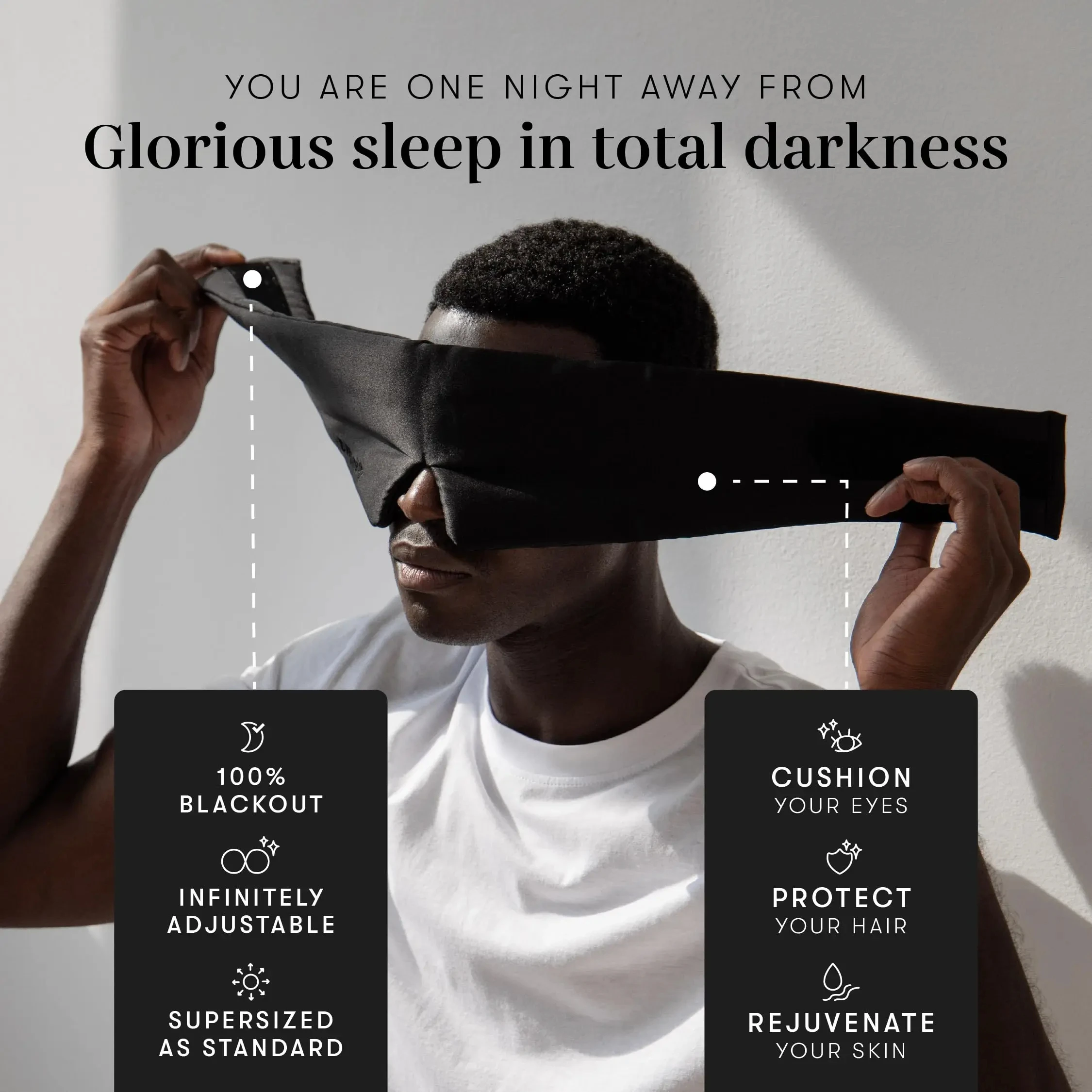 100% Mulberry Silk Sleep Mask Eye Mask with Adjustable Headband Eyepatch Blocking Light Eyemask for Travel & Nap Sleep Mask