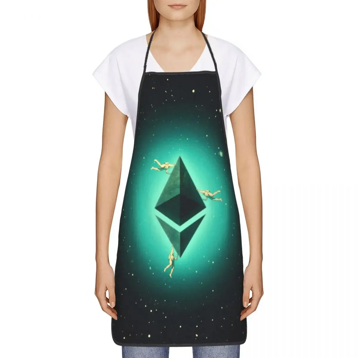 Crypto Ethereum Hodl Bib Apron Adult Women Men Chef Tablier Cuisine for Kitchen Cooking Blockchain Cryptocurrency Miner Painting