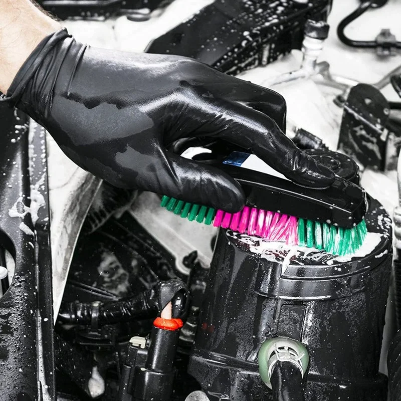 5-20Pcs Black PVC Gloves Work Gloves Kitchen Disposable Synthetic Gloves For Household Kitchen Car Clean Cleaning Gloves
