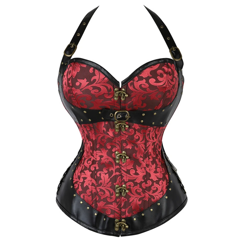 Medieval Gothic Steampunk Corset Women Goth Punk Overbust Bustier Vintage Renaissance Corselet