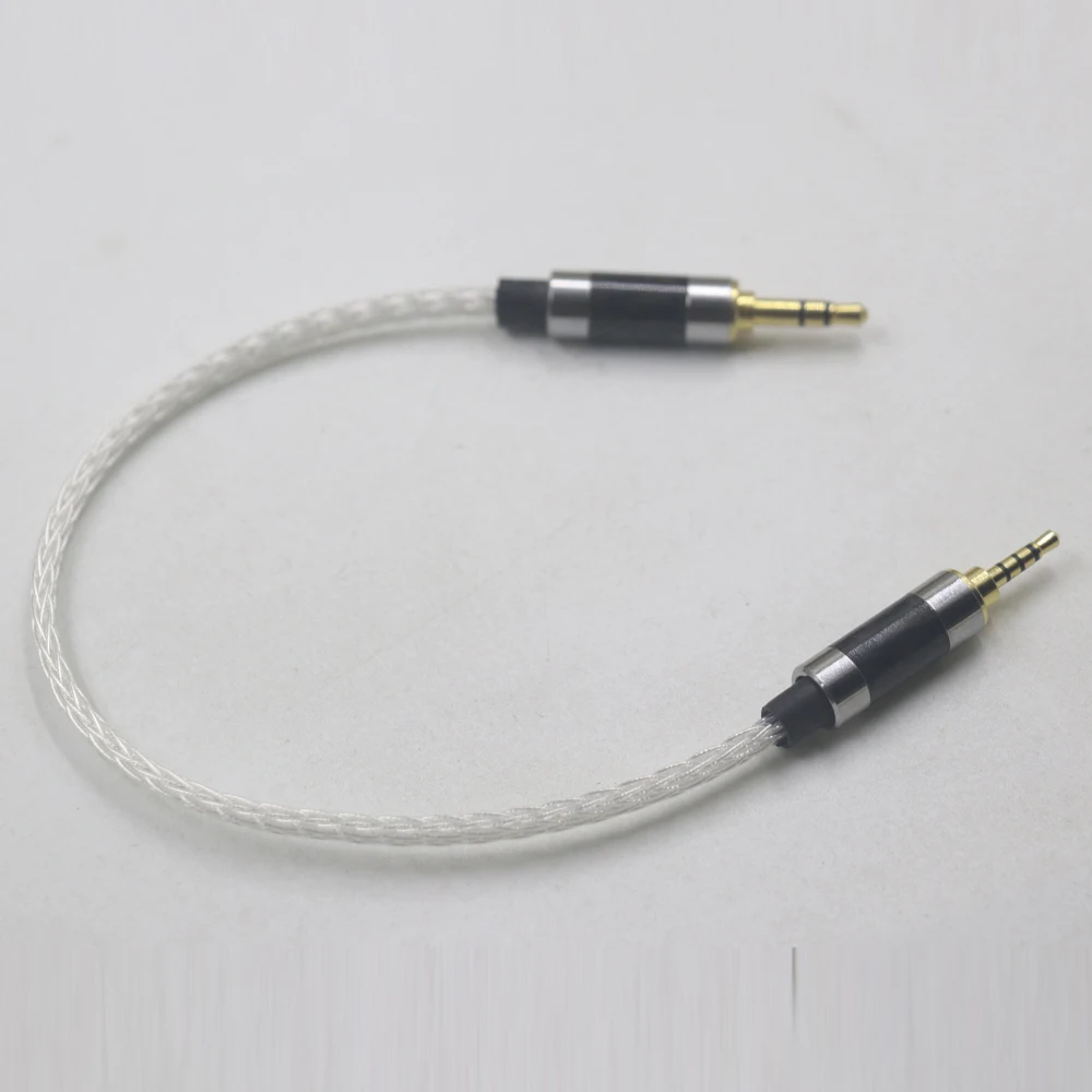 Cavo adattatore audio Haldane HIFI 16 core UPOCC singolo cristallo argento 2,5 mm TRRS maschio a 3,5 mm stereo maschio