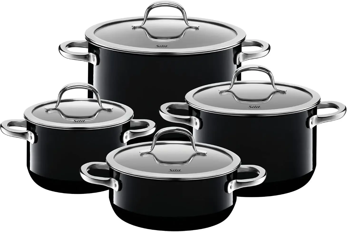 

Silit 4 pcs cookware Set Passion Black, Enamel, 58.8 x 33 x 29.6 cm