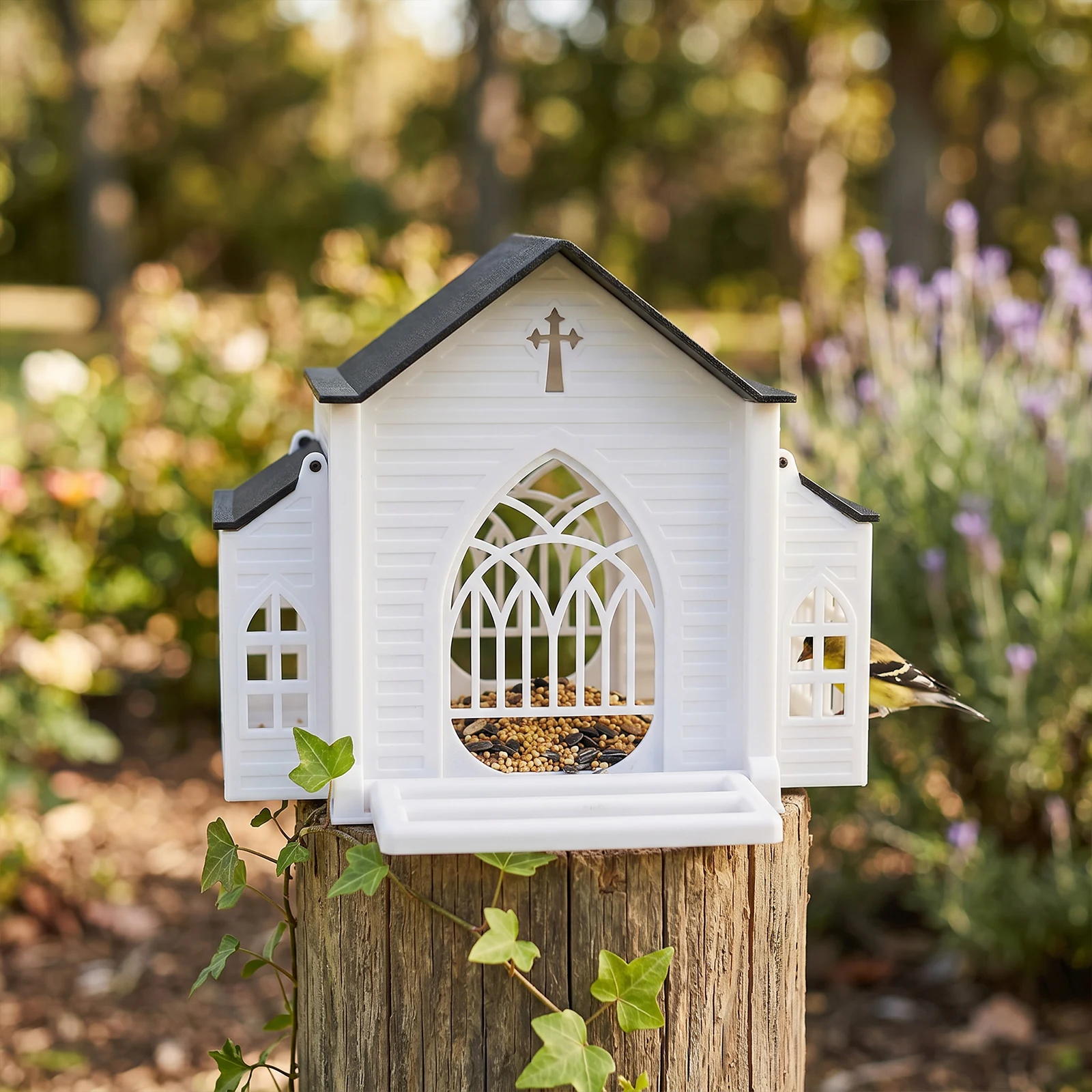 Hanging Wild Bird Feeder Multi-Purpose Heavy-Duty Birds House Decorative Feeding Station for Birds Watching in The Courtyard view 2