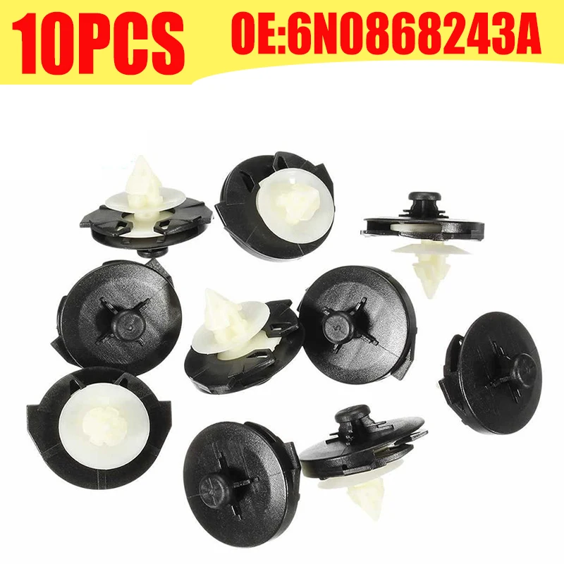 10 sztuk dla Vw Polo karta drzwiowa klipsy wykończeniowe wewnętrzne plastikowe klipsy 6n typ 6n1 6n2 6N 0868243 A