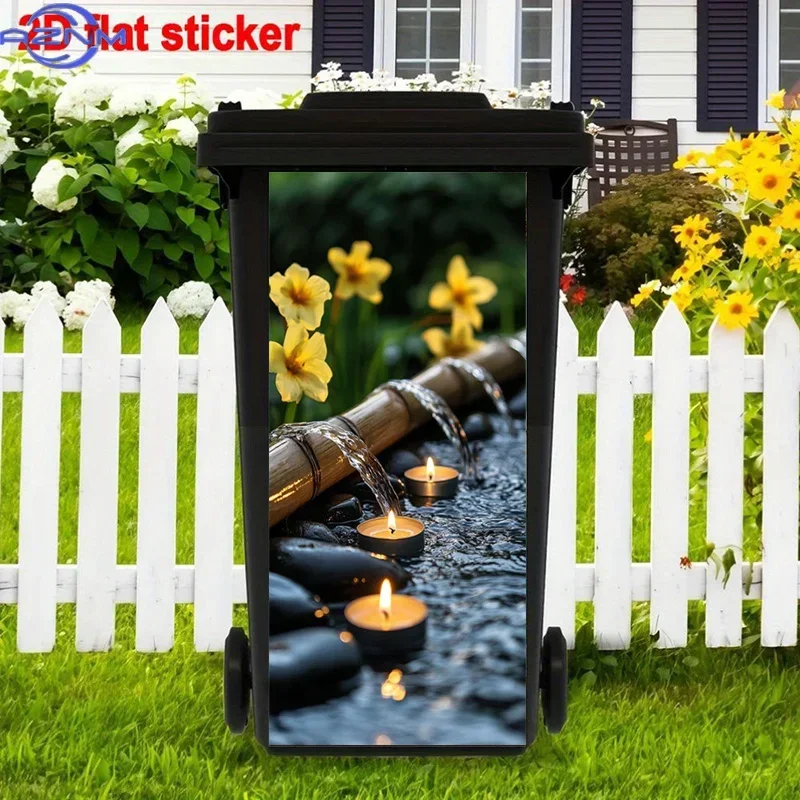Aesthetic DIY Ornament Sticker Multipurpose Trash Can Decal for Room Decor Upgrade