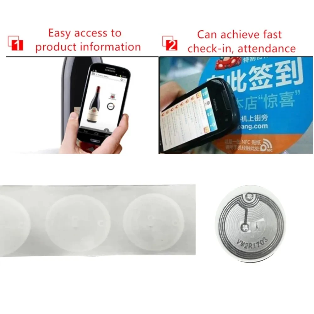 5/10/20pcs Rfid Ic 13.56mhz ISO 14443a Nfc Copy Clone Label Uid Block 0 Changeable Re-writtable Round Dia25mm Tag Sticker