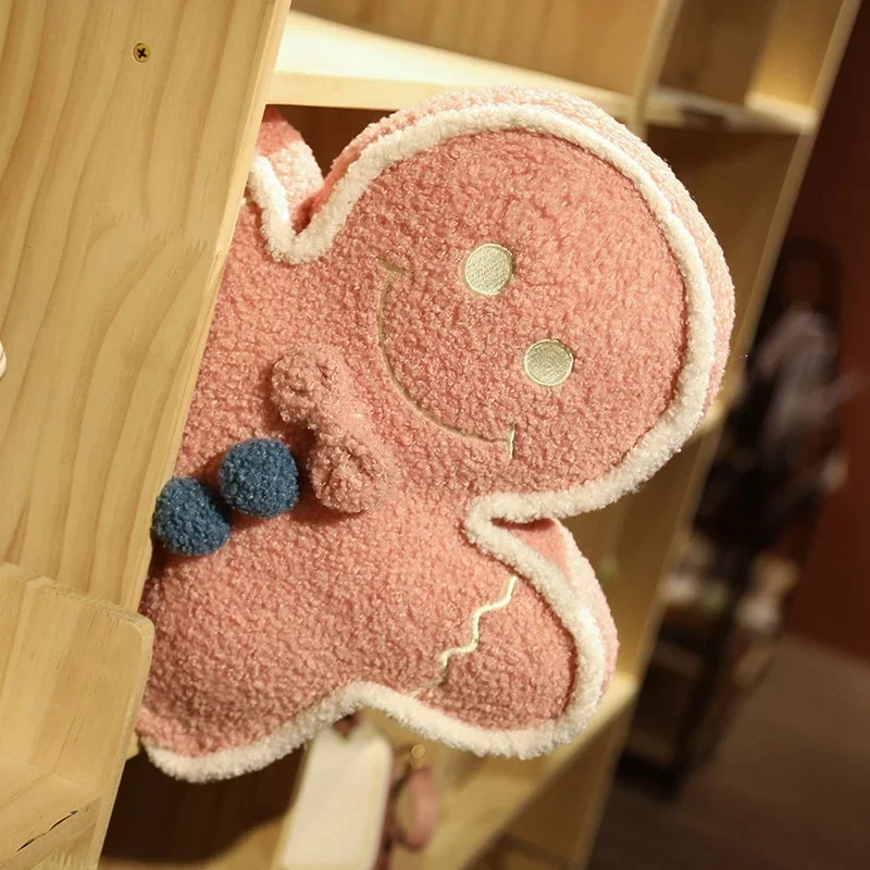 クリスマスジンジャーブレッドマンぬいぐるみ枕ソフトぬいぐるみかわいい人形ギフト子供のためのお祝いホリデールーム装飾