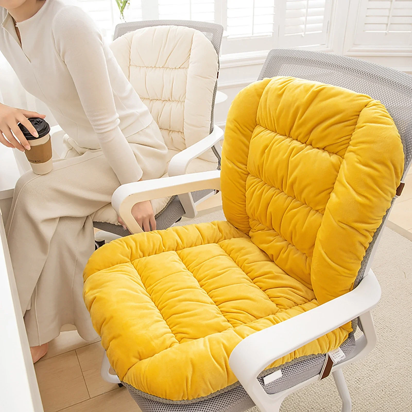 Electric Heating Cushion Office Chair Backrest Integrated Heating Pad 9-speed Temperature Adjustment 4-speed Timing Heating Mat