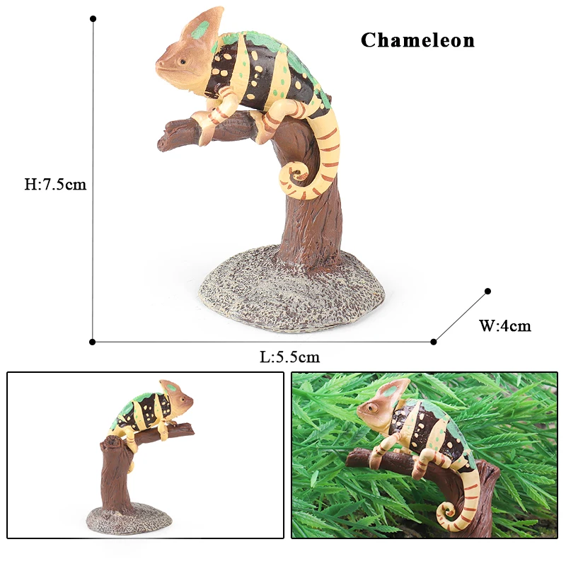 Oenux Neue Simulation Wilde Reptil Tiere Action-figuren Eidechse Modell Figuren Kinder Bildung Kognitive Szene Dekoration Spielzeug – Detail 11