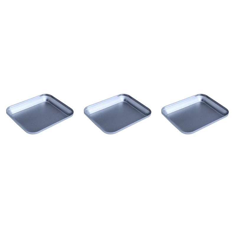 3X Useful Aluminum Alloy Screw Tray With Magnetic Pad For RC Model Phone Car Repair Tool Silver