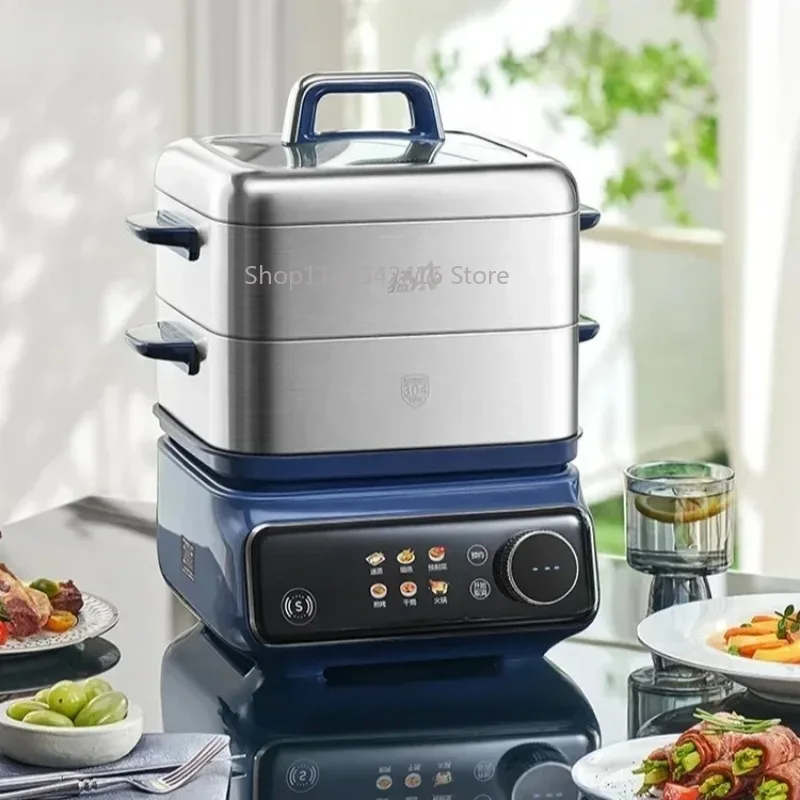 Household Multifunctional Electric Steamer, Large Capacity for Stewing & Steaming, Detachable Washable Stainless Steel Body