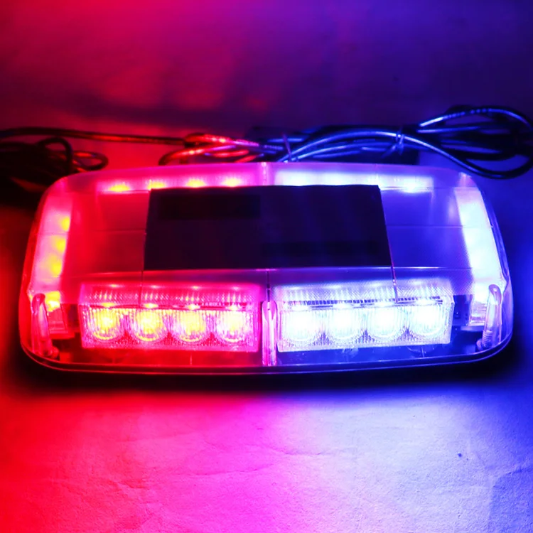 Car Roof Magneti Mounted Mini Flash Light Bar LED Strobe Warning Light Emergency Rotating Lightbar Red Blue Amber Green White