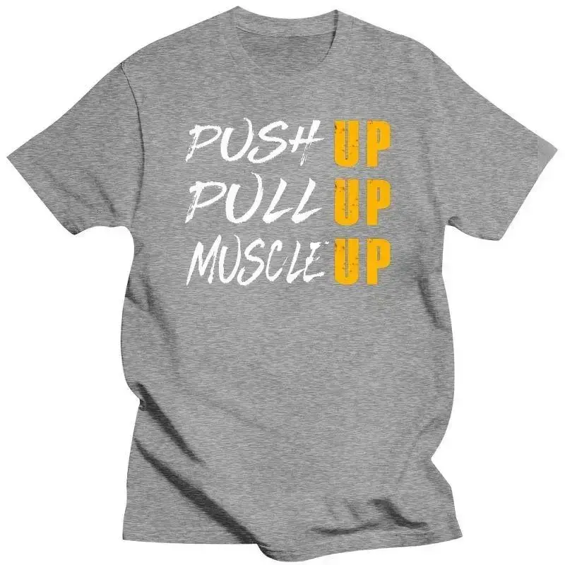 New Men's Calisthenics Street Workout Push Pull Muscle T-Shirt Customizable Design Hand-Painted Unique Style Clothing