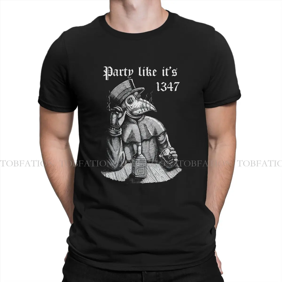 Party Like It's 1347 Chill Men TShirt Plague Doctor O Neck Short Sleeve 100% Cotton T Shirt Funny High Quality Birthday Gifts