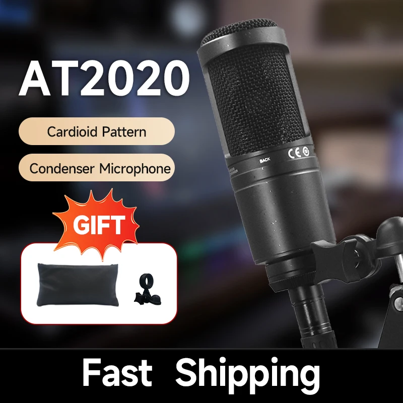 AT2020 Condenser Microphone XLR Plug Professional Recording Microphone Mobile Computer Network K-song Condenser