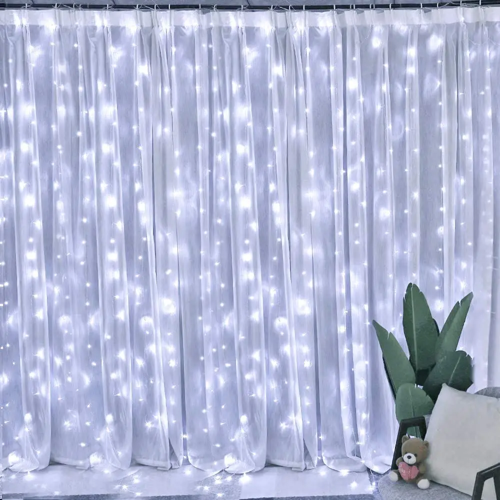 LED Icicle Curtain String Fairy Lights Garland For Birthday New Year Christmas Wedding Home Room Patio Party Decoration Lamps