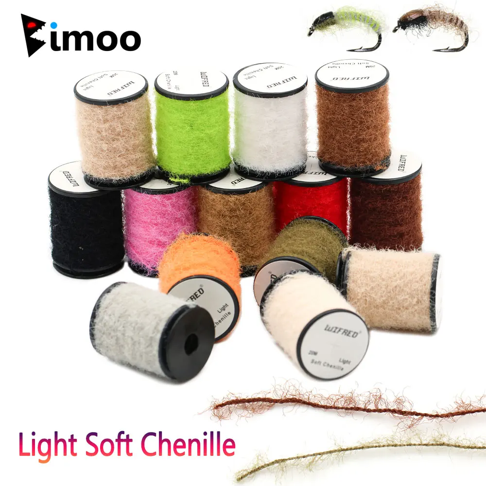 

Bimoo 20m/Spool Fly Tying Light Soft Chenille Natural Curved Dubbing Yarn For Tying Dry Wet Nymphs Scuds Trout Fly Fishing Lure