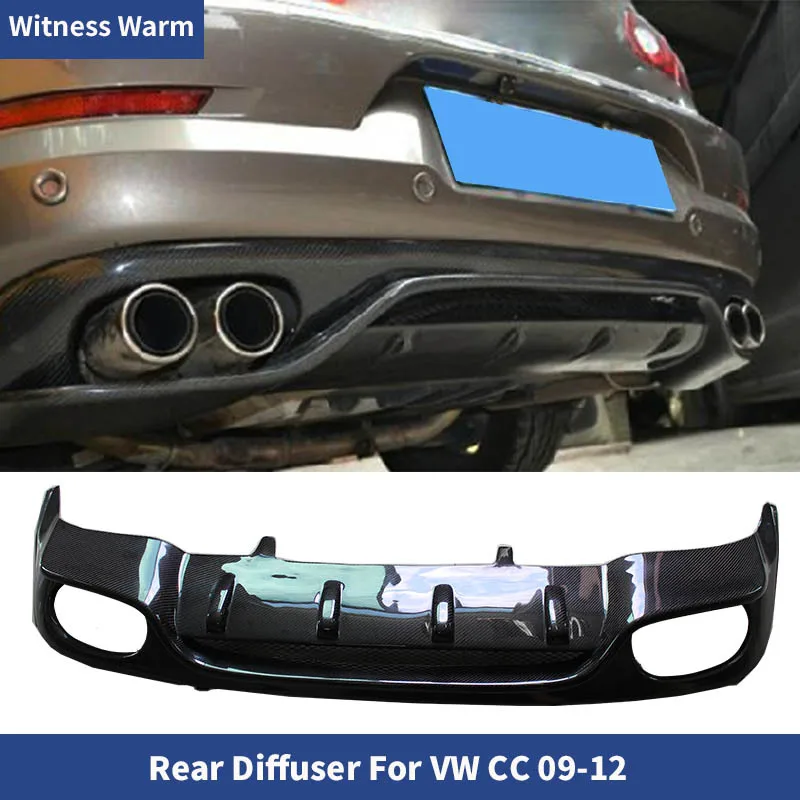 Carbon Fiber FRP Rear Diffuser Bumper Lip Spoiler for Volkswagen CC 2009-2012 Car Body Kit