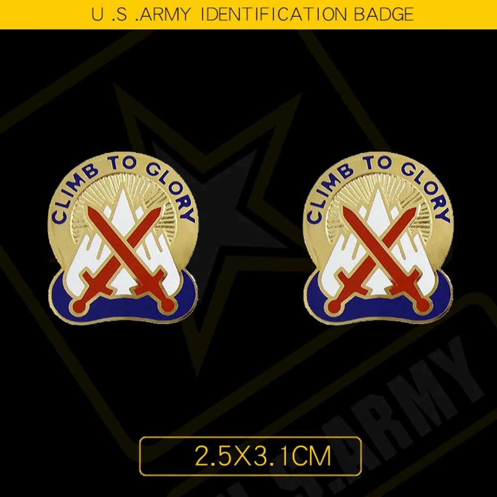 1pc Mountain Division Unit Crest Climb To Glory Commemorative Badge Medal of US Army Clothing Accessories Brooch Pin