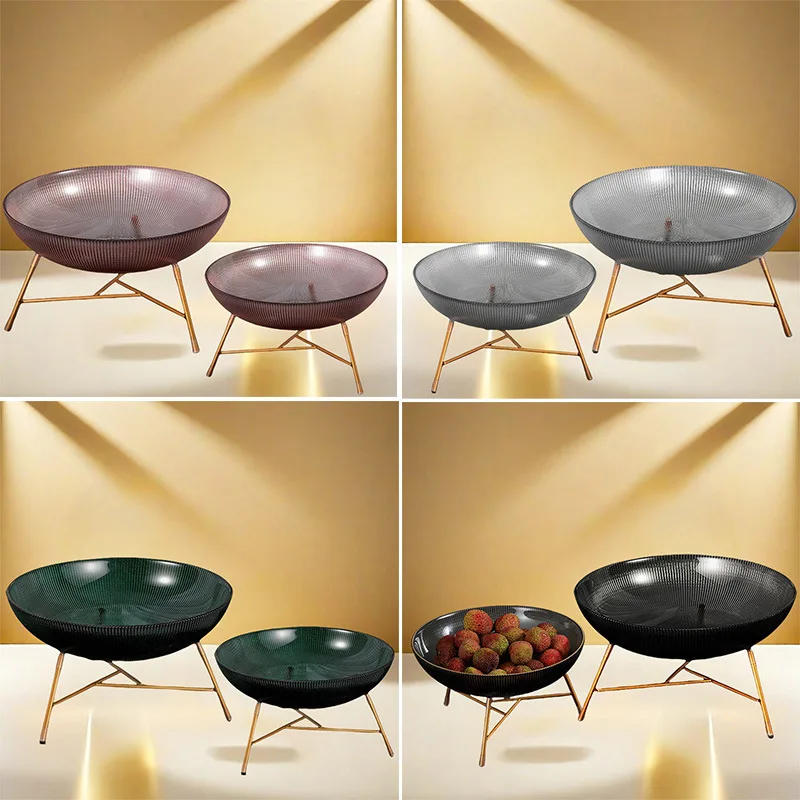 

Modern simple fruit plate household light luxury coffee table living room plate Internet celebrity fruit plate high glass fruit