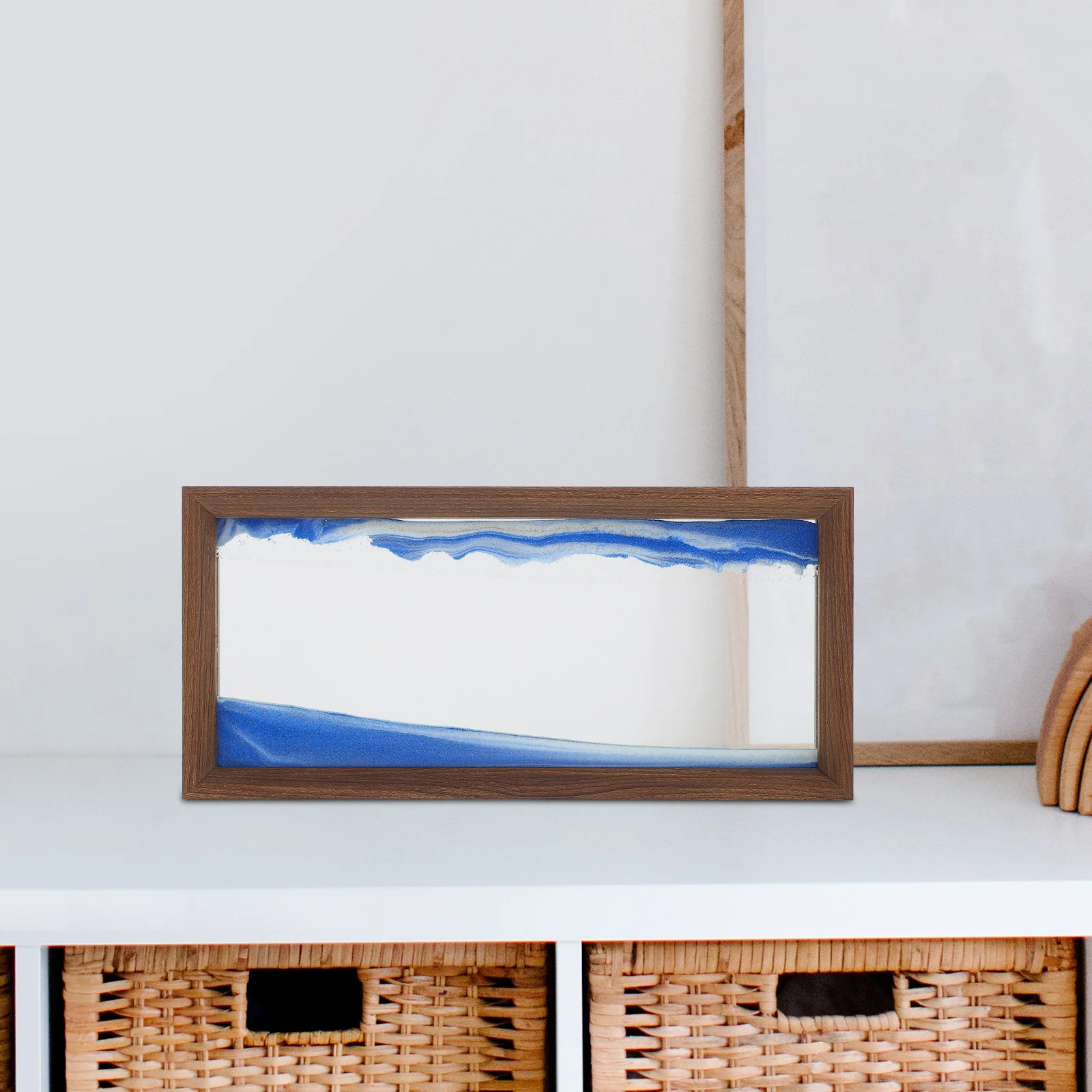 Arte della sabbia che scorre Pittura con sabbia in movimento Ornamento da tavolo Decorazioni per la casa per ufficio Decorazione rilassante per cornici con sabbie mobili