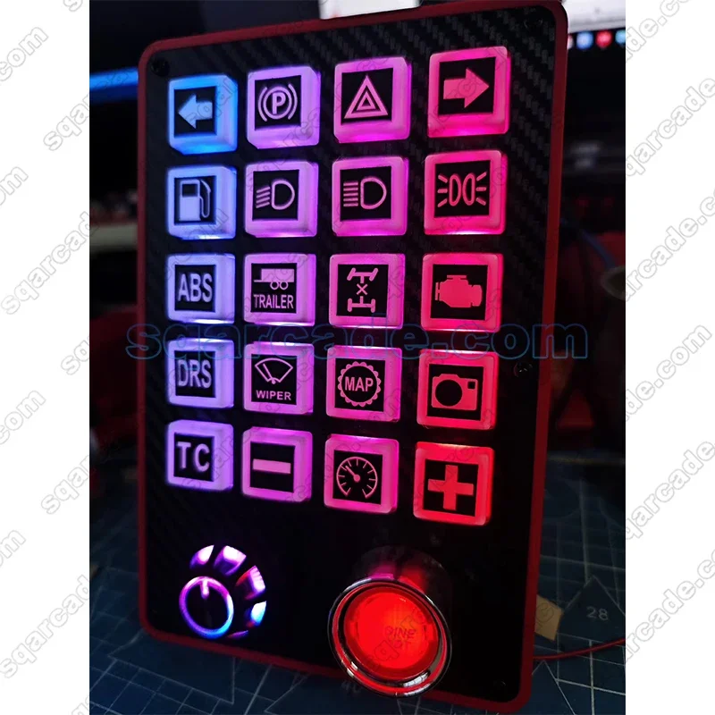 Zwei-Wege-interaktive Racing Simulation Control Button Box PC USB Sim Racing Konsole für Euro Truck 2/Assetto Corsa Competizione