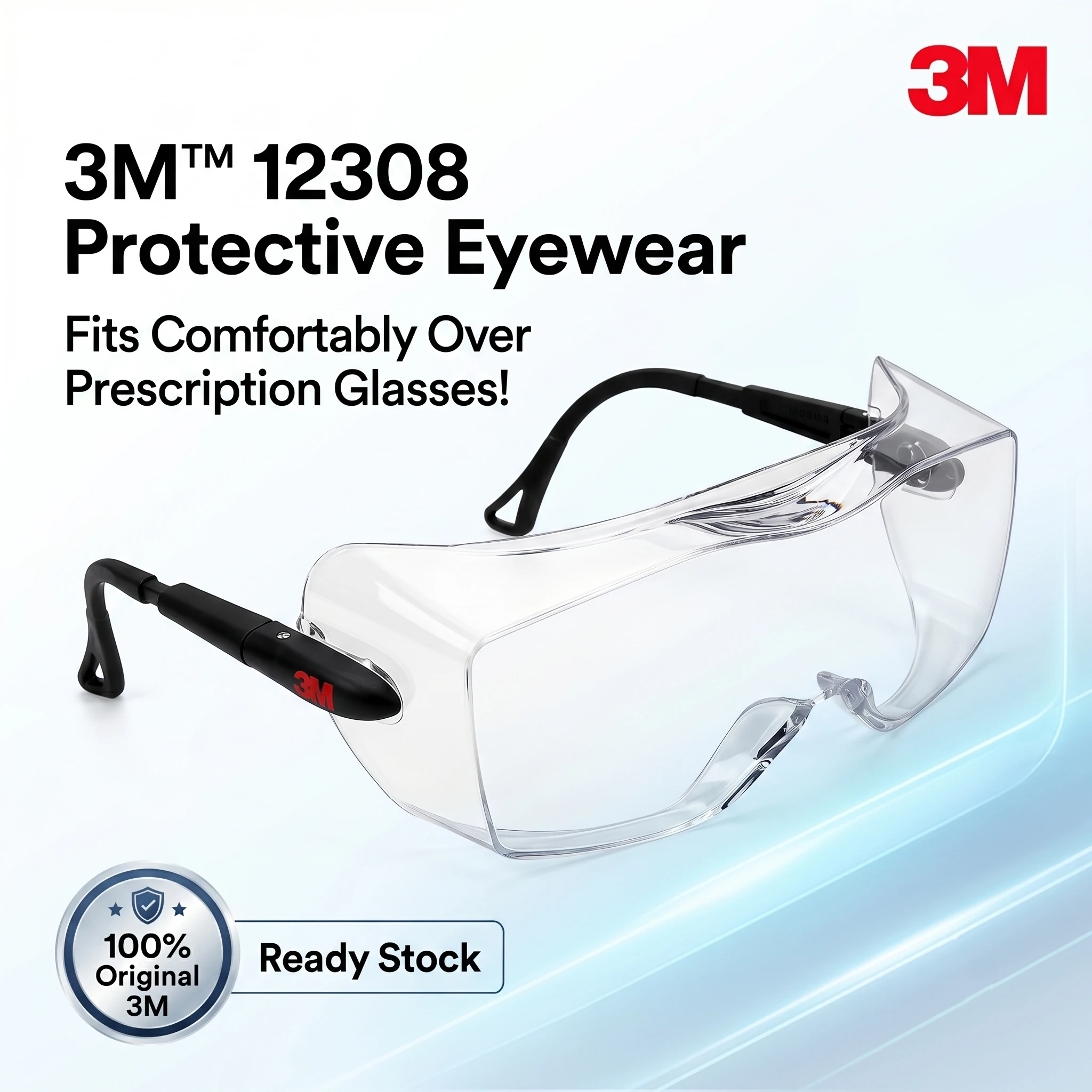 

3M 12308 Safety Glasses Anti-Fog Anti-Scratch Dustproof PC Lens Eye Protection Goggles for Industrial Lab Riding Outdoor