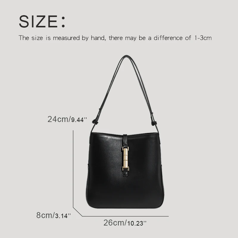 Classic Bucket Bags For Women Luxury Designer Handbag And Purses 2024 New In PU Vintage Lock With Inner Pocket Underarm Shoulder